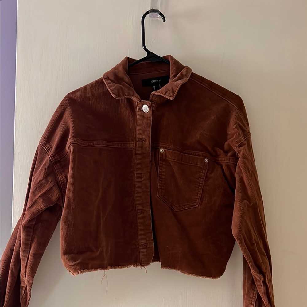 Forever 21 Cropped Corduroy Trucker Jacket